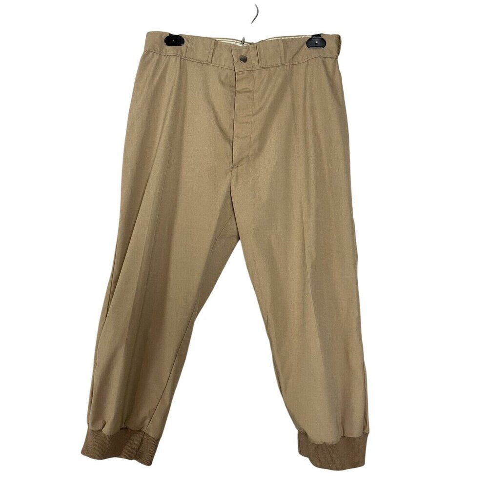 Vintage Womens Joggers S Size Khaki Zip Back Pocket Crop Pants Sunbuster